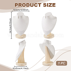 Présentoirs à colliers en velours en forme de buste&nbsp;NDIS-WH0002-20B-01