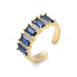 Offene Manschettenringe aus Messing mit Mikropavé und Zirkonia für Damen&nbsp;RJEW-L343-16G
