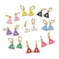 Latón micro pavimenta circonio cúbico pendientes de aro huggie&nbsp;EJEW-T014-43G-NF