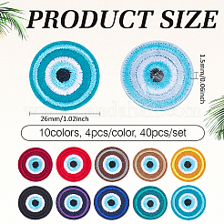 40 Stück 10 Farben Polyester-Kleidungsflicken&nbsp;PATC-MA0001-65