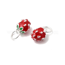 925 ciondolo in argento sterling smaltato a forma di fragola rossa&nbsp;STER-K188-01S