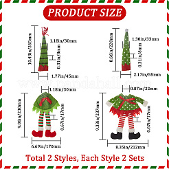 4 set di 2 copribottiglie di vino natalizi in stile peluche&nbsp;AJEW-GF0007-18