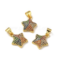Pendentifs avec zircon cubiques à micro-pavés en laiton&nbsp;KK-A163-02G-E