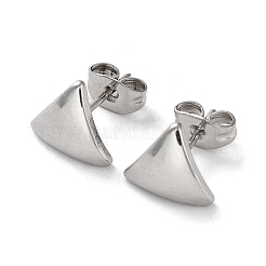 Orecchini a bottone triangolare in acciaio inossidabile 304 anti-ossidazione per donna&nbsp;EJEW-P234-01P