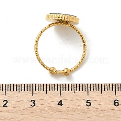 Flache runde Manschettenringe aus Paua-Muschel aus 304 Edelstahl für Damen&nbsp;RJEW-G346-10G-01