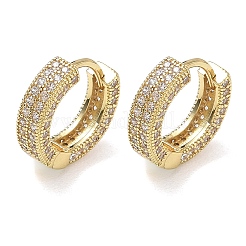 Pendientes de aro de circonita cúbica con micro pavé de latón para mujer&nbsp;EJEW-A167-19G-02