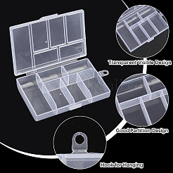 4 Stück transparenter Aufbewahrungsbox-Organizer aus Polypropylen (PP) mit 6 Fächern&nbsp;CON-PA0001-11