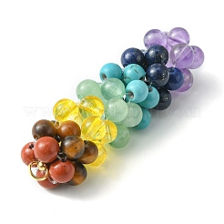 Pendentifs rectangles de pierres précieuses chakra&nbsp;PALLOY-TA00064