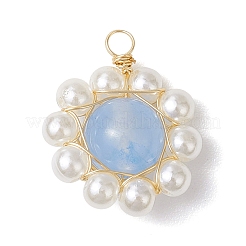 Pendentifs en jade malaisien naturel teinté enveloppés de fil de cuivre&nbsp;PALLOY-JF02926