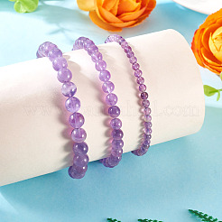 3 Stück Stretch-Armbänder aus natürlichen Amethystperlen für Damen&nbsp;BJEW-TAC0033