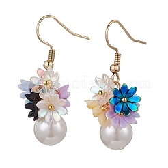 Orecchini pendenti in plastica ABS con perle finte&nbsp;EJEW-JE06376