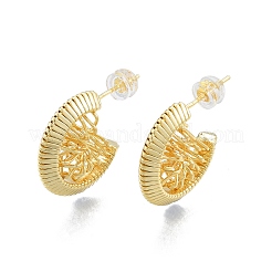 Aretes en forma de C gruesos de latón&nbsp;EJEW-P205-09G