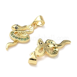 Pendentifs avec zircon cubiques à micro-pavés en laiton&nbsp;KK-L243-29G-06