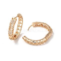 Pendientes de aro de circonio cúbico de micro pave de latón&nbsp;EJEW-M238-51KCG