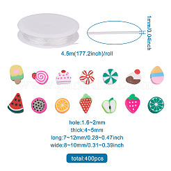400 Stück DIY-Armband-Bastelset mit 2 verschiedenen Fruchtmotiven&nbsp;DIY-CD0001-15