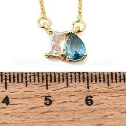 Colliers à maillons en laiton pavé de zirconiums cubiques&nbsp;KK-CBAB173-05G-05
