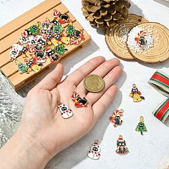 30 pendentif en alliage émaillé sur le thème du chat de Noël&nbsp;ENAM-CJ0006-53