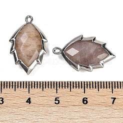Natürliche facettierte Blattanhänger aus Sonnenstein&nbsp;G-I375-04P-07