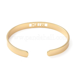 Bracelets à manchette ouverte en laiton plaqué en rack pour femmes&nbsp;BJEW-M303-02C-G