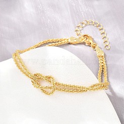 Braccialetti da donna a un filo con nodo a catena in ottone&nbsp;KK-CBA68DA-17A-G