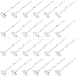 20 Paar 925 Ohrstecker aus Sterlingsilber mit flachen Pads&nbsp;STER-BBC0009-01