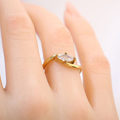 Fingerringe aus 304 Edelstahl und Zirkonia für Damen&nbsp;WG54E70-01