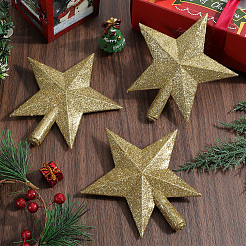 Étoile en plastique ornements de cimier d'arbre de Noël&nbsp;AJEW-WH20004-17C