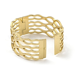 Braccialetti incernierati cavi in acciaio inossidabile 304 con pavé di cristallo e strass per le donne&nbsp;BJEW-D044-07C-G