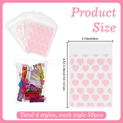 4 sac 4 styles sacs de rangement en cellophane opp transparent imprimé&nbsp;OPP-SP0001-07B