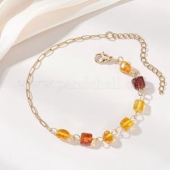 3 Stück Armband aus natürlichen Bernsteinperlen&nbsp;BJEW-JB13644