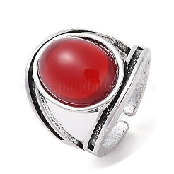 Ovaler Fingerring aus Harz&nbsp;RJEW-B107-16AS-02