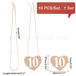 Cartes de numéros de table en toile de jute&nbsp;AJEW-WH0248-115