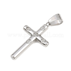 Ciondoli in acciaio inossidabile chirurgico 316 e zirconia cubica trasparente&nbsp;STAS-A137-03B-P