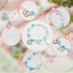DIY-Sets zur Herstellung von Glasblumenarmbändern&nbsp;DIY-SC0027-62