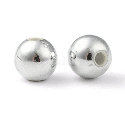 Perles rondes acryliques de placage en plastique&nbsp;PACR-L003-6mm-S