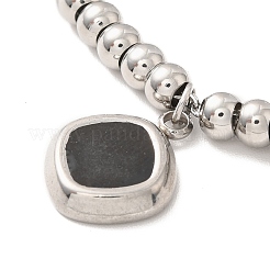 Bracciale con ciondolo a forma di rombo in acciaio inossidabile 304 con smalto&nbsp;BJEW-B057-10P