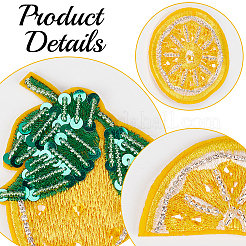 6 pezzo di ricamo in poliestere con tema frutta in 3 stili&nbsp;DIY-CY0003-61