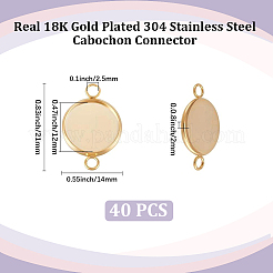 40 connecteur de cabochon en acier inoxydable 304&nbsp;STAS-CN0001-80