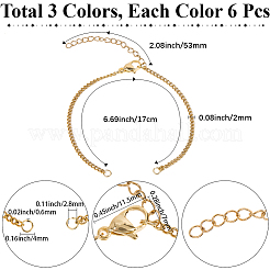 18 Stück 3 Farben 304 Edelstahl Kette Armband machen&nbsp;MAK-SC0001-33