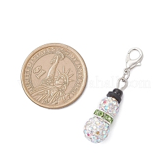 2 pz di perline da discoteca a forma di pupazzo di neve e decorazioni pendenti con strass in ottone&nbsp;HJEW-JM04452