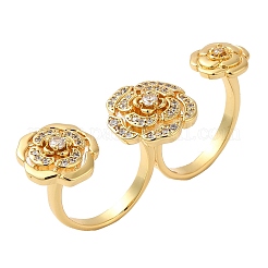 Doppelte Fingerringe aus Messing&nbsp;RJEW-Q778-56G