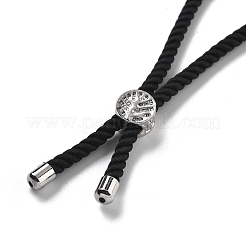 Bracelets en argent avec cordon de nylon torsadé&nbsp;DIY-B066-03P-18
