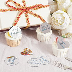 21 pieza de 3 estilos de acrílico con efecto espejo para decoración de cupcakes de cumpleaños&nbsp;AJEW-SP0001-66A