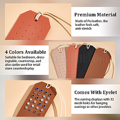 4 espositore portatile per orecchini in pelle PU da 4 colori&nbsp;EDIS-OC0001-04