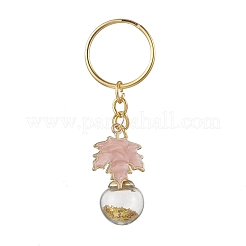 3 porte-clés pendentif en alliage émaillé avec feuille et globe en verre&nbsp;KEYC-JKC01302