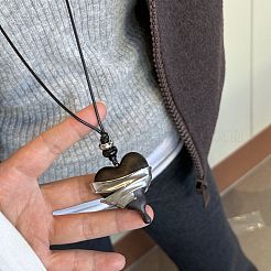 Collana da donna con ciondolo regolabile in lega e legno&nbsp;WG305B3-01