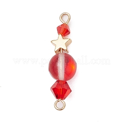 6 pz 6 colori vetro rotondo bicono e ciondolo a forma di stella in ottone con perline&nbsp;PALLOY-JF03458-01