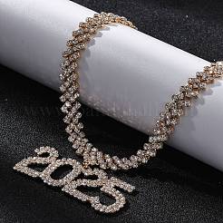 Colliers pendentifs en laiton avec strass en cristal pour femmes&nbsp;NJEW-Q005-01G