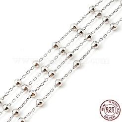 925 chaîne satellite en argent sterling plaquée rhodium anti-ternissement&nbsp;STER-F052-11P