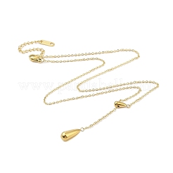 Collares colgantes de lágrima de acero inoxidable 304&nbsp;NJEW-N055-17G
